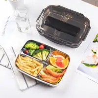 

304 Plastic Thermal Food Containers Stainless Steel Lunch Box Plastic Container