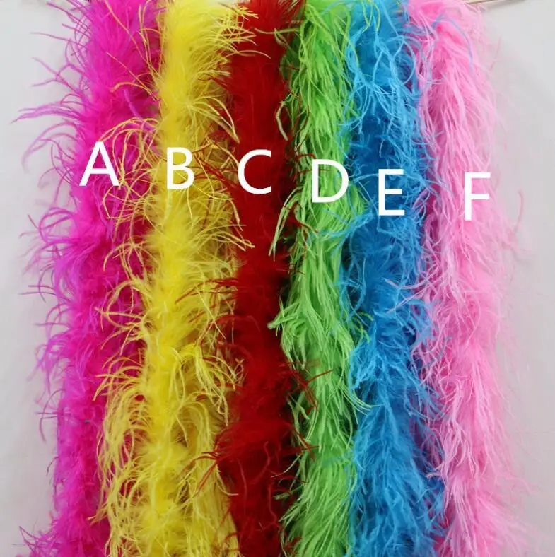 2meter Black White Ostrich Feather Boa Wholesale Colorful Natural