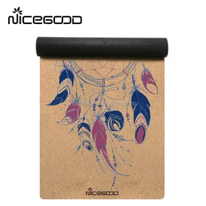Eco Friendly Non Slip Custom Printed Cork Yoga Mat For Hot Yoga