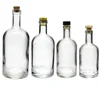 Wholesale 1000ml 750ml 500ml 375ml Vodka Spirit Glass Bottle for Liquor with cork Empty Glass Vodka Liquor Bottles