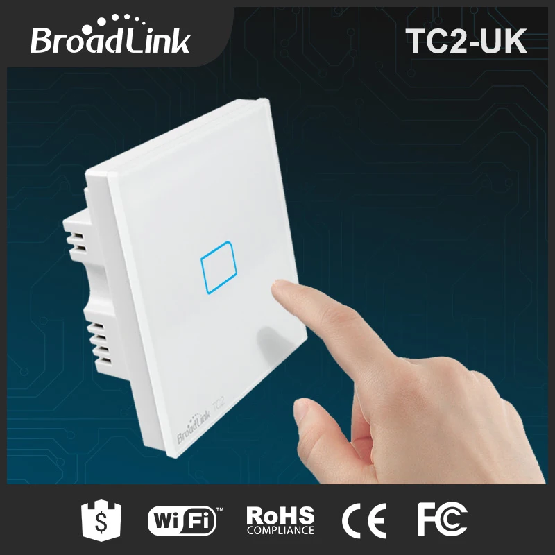 BroadLink TC2 영국 표준 1 명 무선 원격 제어 터치 센서 벽 스위치