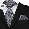 Best Selling Cheap Price Classic Black Gray Floral Silk Ties Set For Men