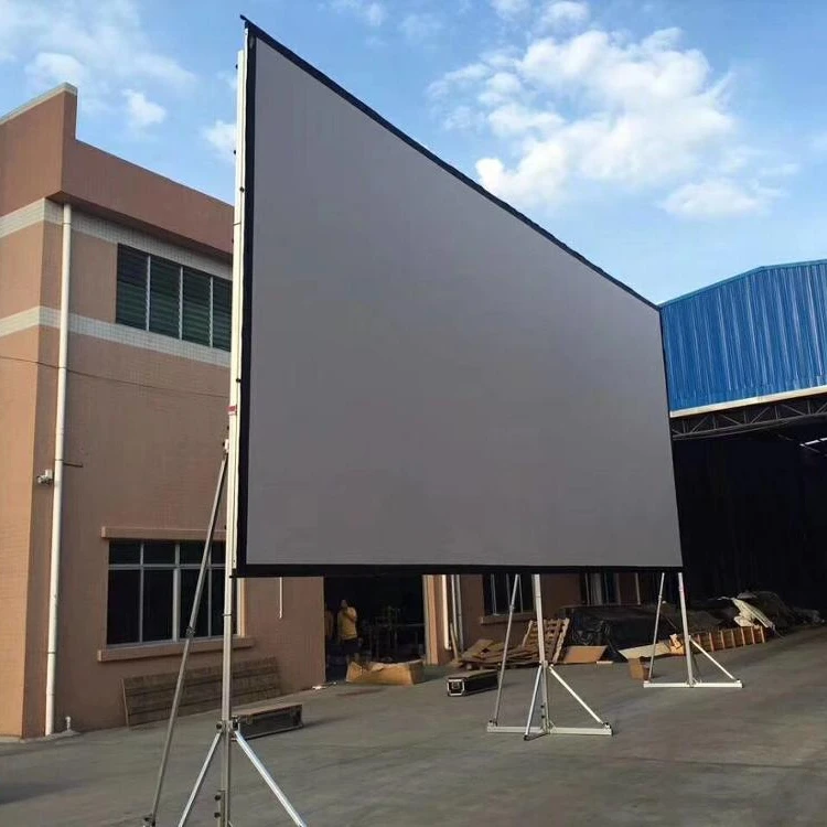 

200 inch portable outdoor foldable fast fold projection screen with front and rear fabric