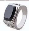 High quality CNC setting with gold plated 316 stainless steel rings for men with black stone