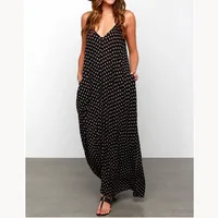 

2017 summer Latest fashion ladies Wave point casual maxi dresses