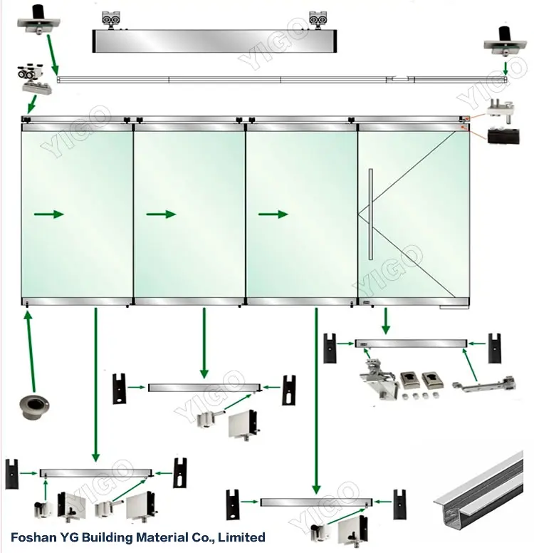 frameless folding glass doors ,aluminum bifold door, View frameless