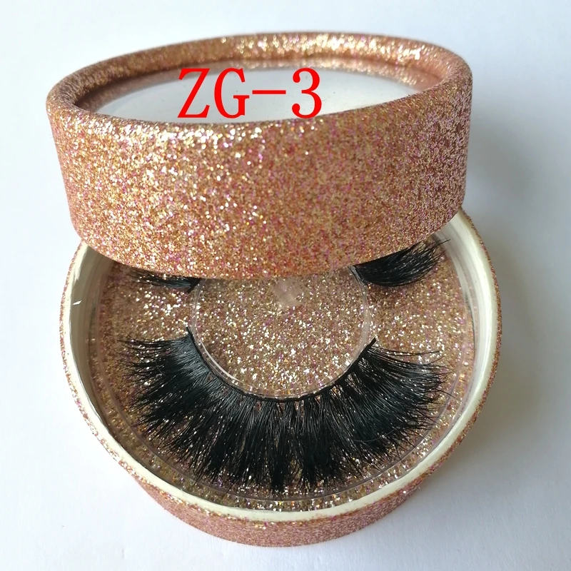 

3D Mink hair eyelashes mink lashes Cross medium False eyelash Daily makeup true mink lashes custom eyelash package ZG-3e box, N/a