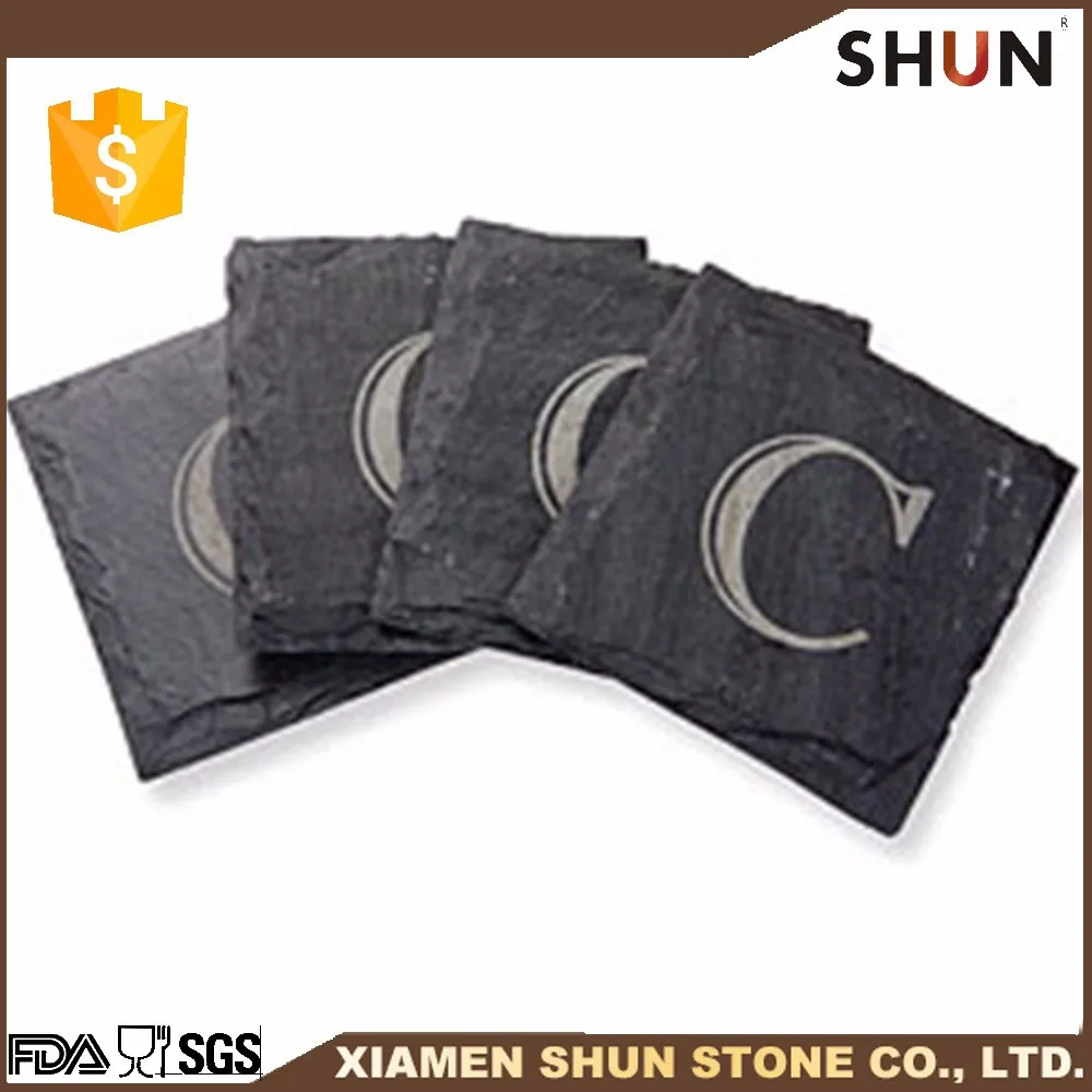 Custom Round Cardboard Gold Color Slate Stone Coaster Buy Gold Color