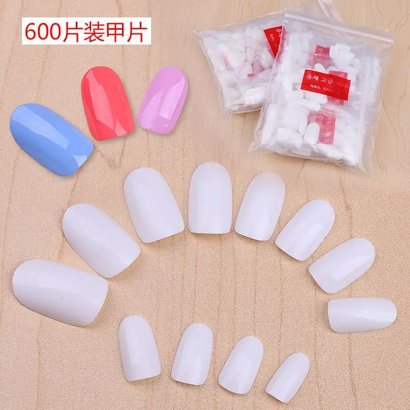 

New Design False Nail Tips Full-covered Oval Nail Tips 3 Colors Artificial Fingernails Wholesale 100pcs Nails, Natural white clear
