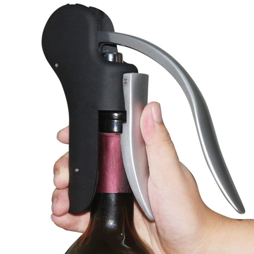 Custom Logo Acceptable Rabbit Style Wine Opener Corkscrew Bottle Lever Screwpull Opener Premium 6785