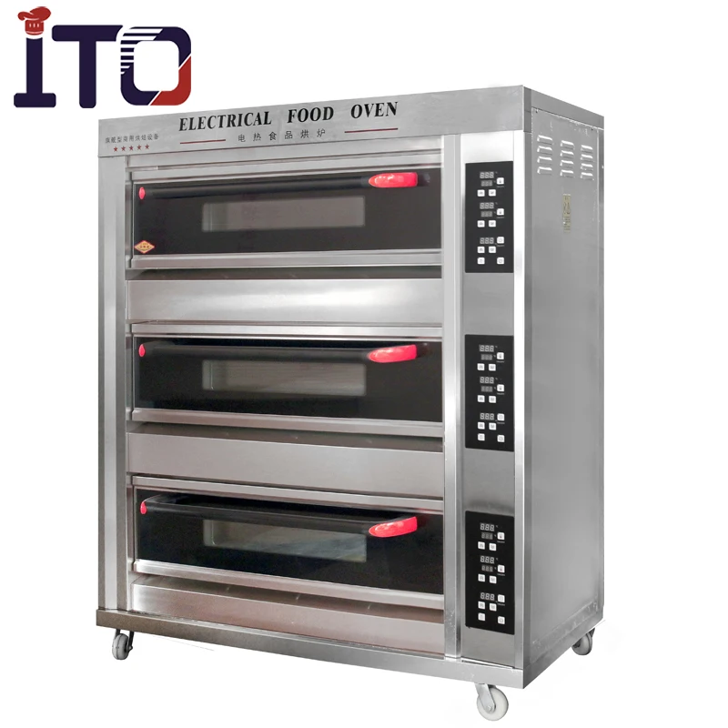 Kitchen Equipment Stainless Steel Gas Steam Deck Bread Pizza Oven Cake