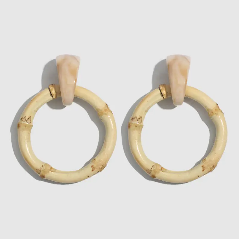 

Vintage Fashion Women's Design Jewelry Custom Hoop Circle Bamboo Earrings