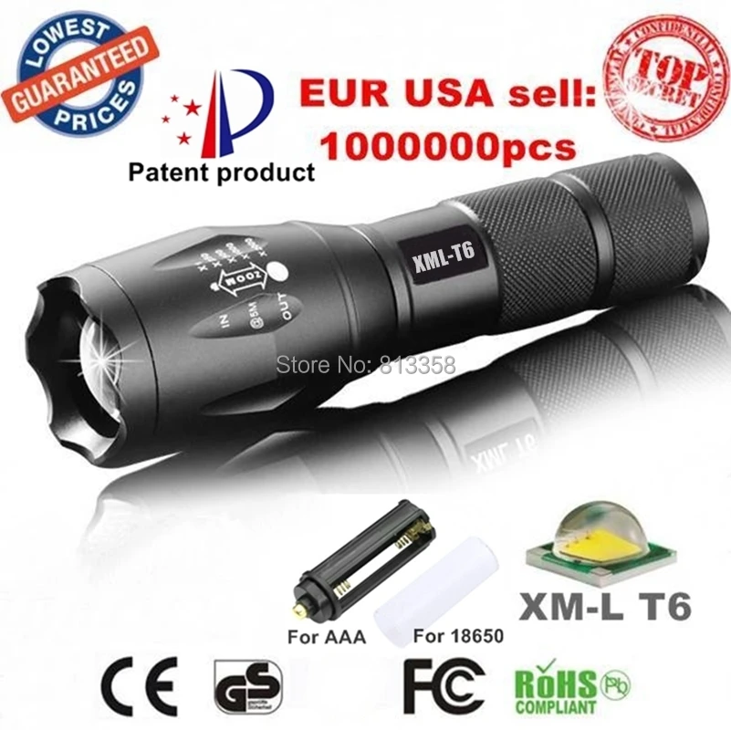 USA EU Top Selling Style E17 CREE XML T6 2000LM Aluminum Zoomable cree led flashlight Torch
