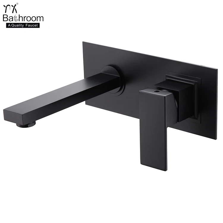 
Square with base matte black Wall Mounted two hole basin faucet with cUPC Certification bathroom taps faucet tapware 