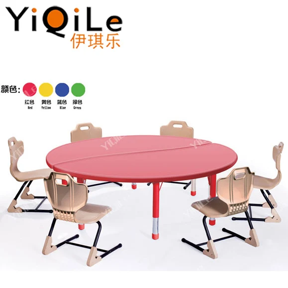 Combined Round Children Plastic Table And Chairs Kids Plastic Desk