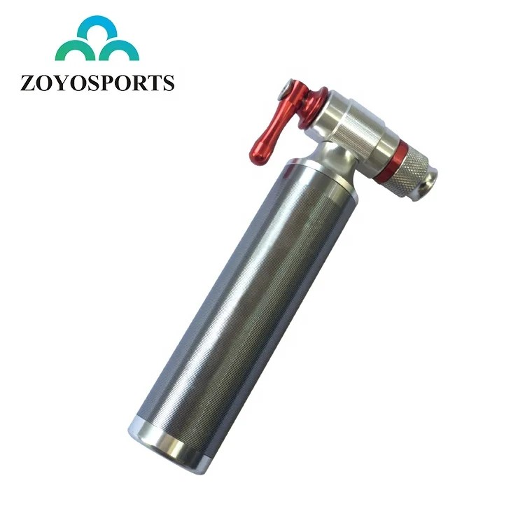 

Bicycle Portable Air CO2 Inflator With Cartridge Storage Canister No CO2 Cartridge Included Mini CO2 Pump For Road MTB Bike, Silver(or custom )