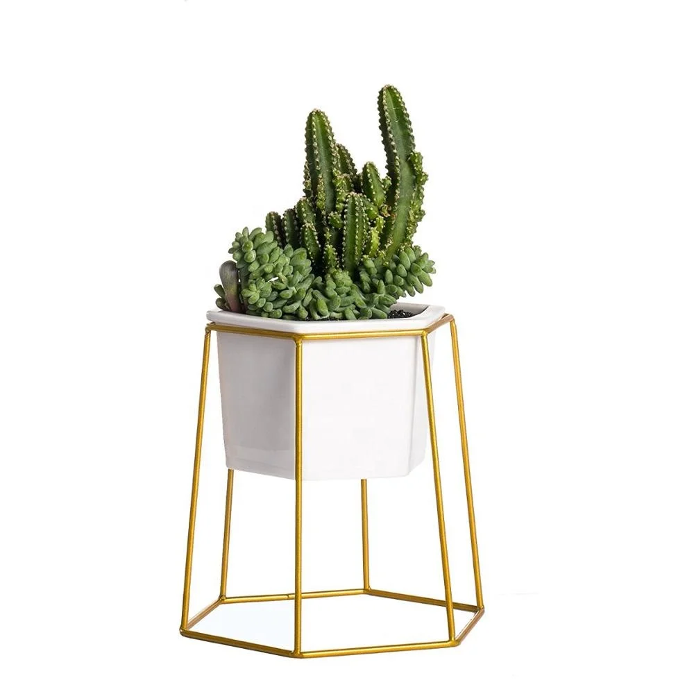 gold flower pot rack