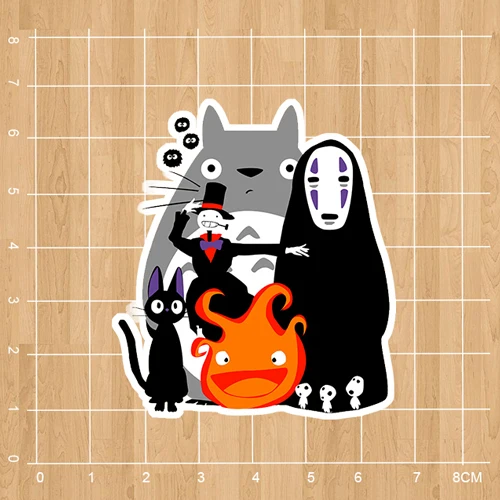 Japanese anime movies Spirited Away Notebook refrigerator skateboard trolley case backpack Tables book sticker PVC sticker