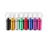 49*17mm First aid pill bottle with key ring, portable small sealed medicine box, waterproof aluminum alloy life-saving tank