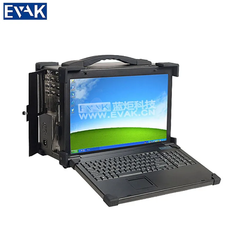 

17.3 inch LCD Portable Industrial Rugged Downward Computer With 4*full-length expansion slots 4*3.5 HDD