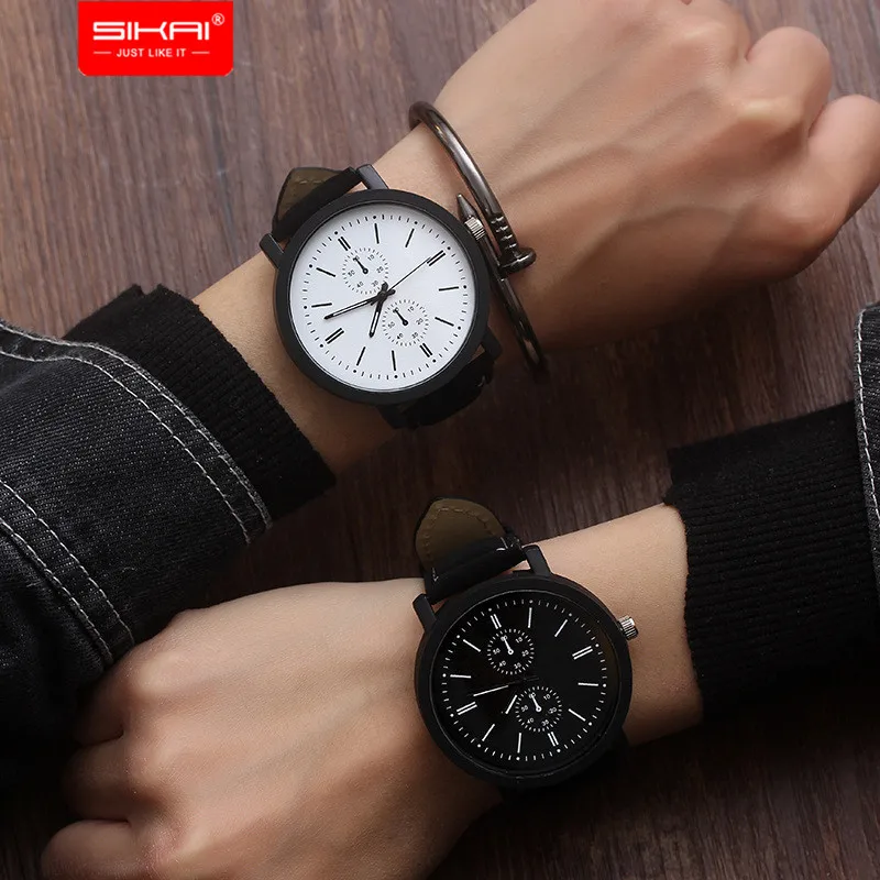 

SIKAI Dropshipping wholesale cheap couple quartz watch student sports double scale wrist watch