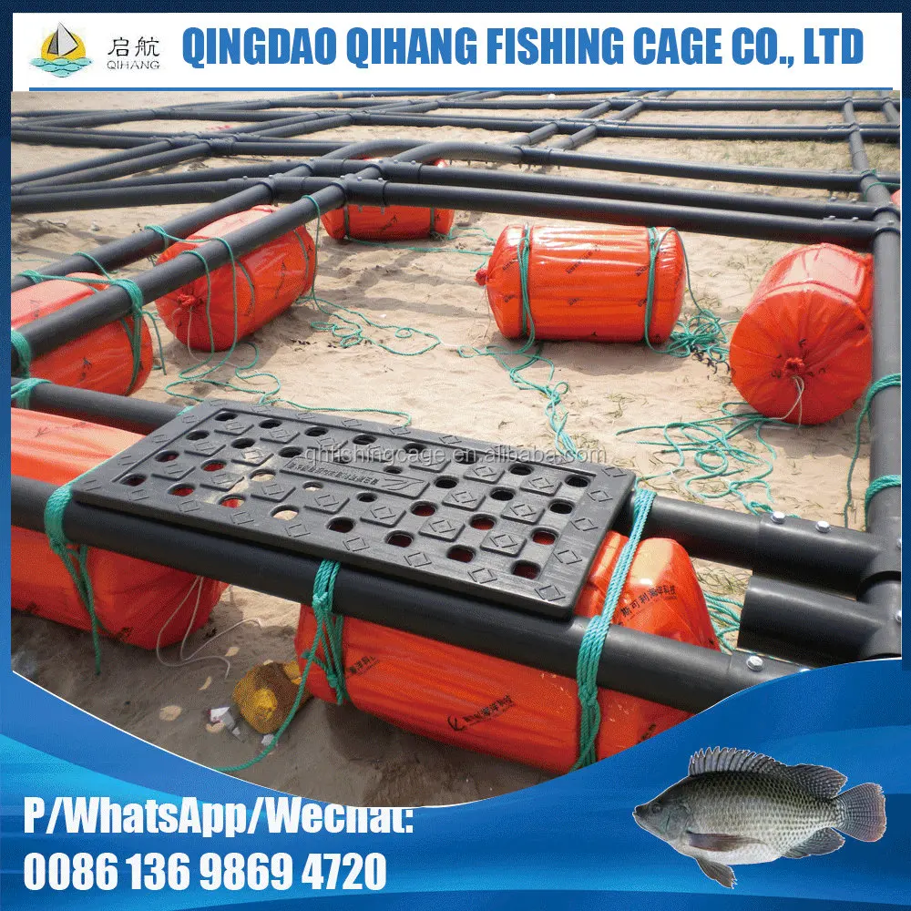 HDPE floating tilapia fish farming cages