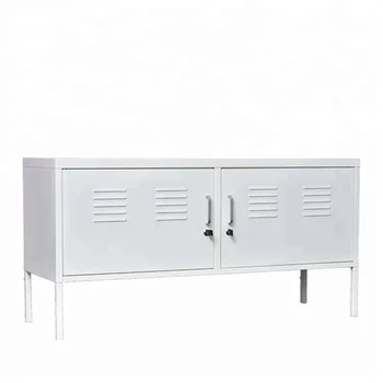 Modern Tv Stand Metal Storage Console Entertainment Center With 2