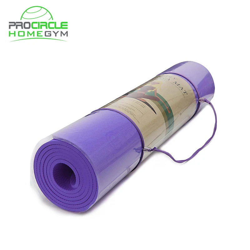 

Procircle Custom Nature Rubber TPE Mat Yoga Yoga Mat with Carrying Strap, Purple/ blue