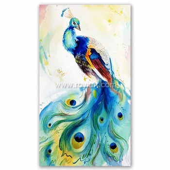 High Quality Handmade Animal Wall Art Beautiful Watercolor Peacock Canvas Oil Painting Buy Animal Oil Painting Watercolor Oil Painting Beautiful Peacock Paintings Product On Alibaba Com