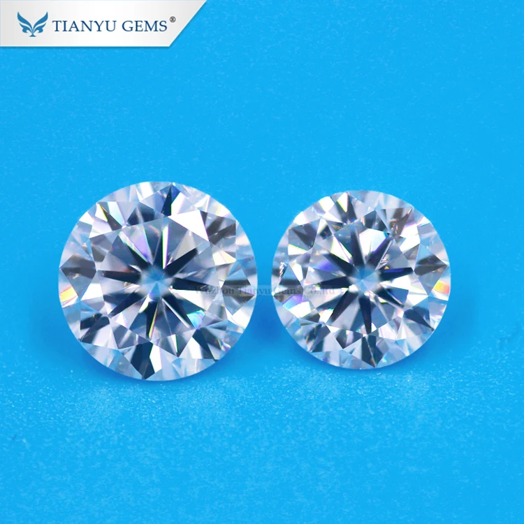 

Wuzhou tianyu gems Wholesale Round Brilliant Cut Loose GH color White 0.5 carat synthetic moissanite