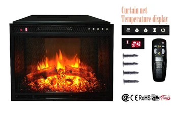 23 Flat Panel Infrared Insert Electric Fireplace With Curtain Net
