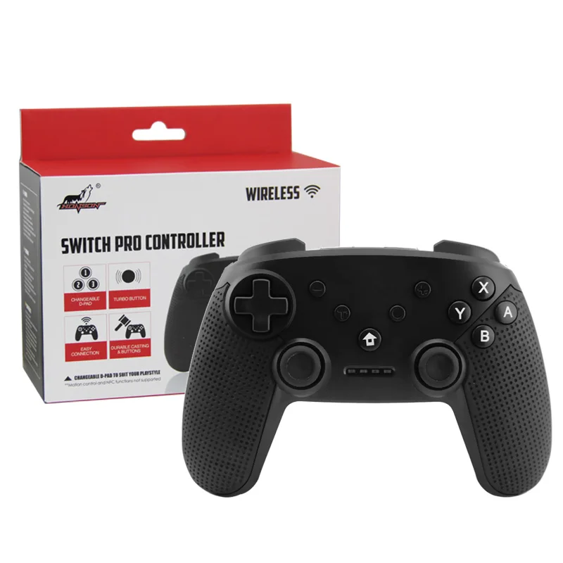 

China Factory Price For Nintendo Switch Pro Wireless Game Controller With Sensor Function, Black / black + red