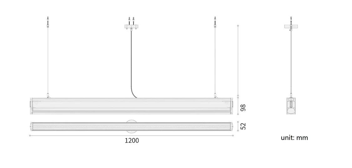INLITY Lighting CRE51 LED Linear Pendant Light 1200mm 36W