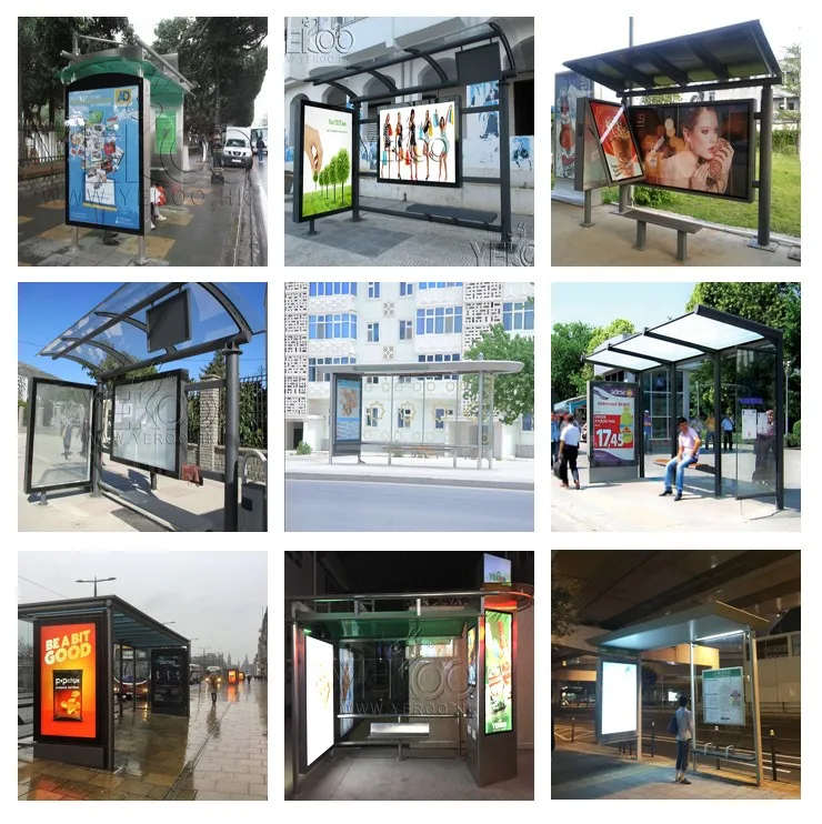 product-YEROO-city aluminium advertising frames advertising bus station steel outdoor billboard stru