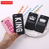 For iPhone 11 Pro 6 6S 6Plus 5 SE 8 8Plus X 7 7Plus Couple Crown King Queen Hot Pink Soft TPU Silicone Matte Case