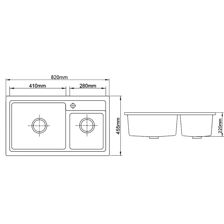 Unique Double Bowl Granit Kitchen Sink