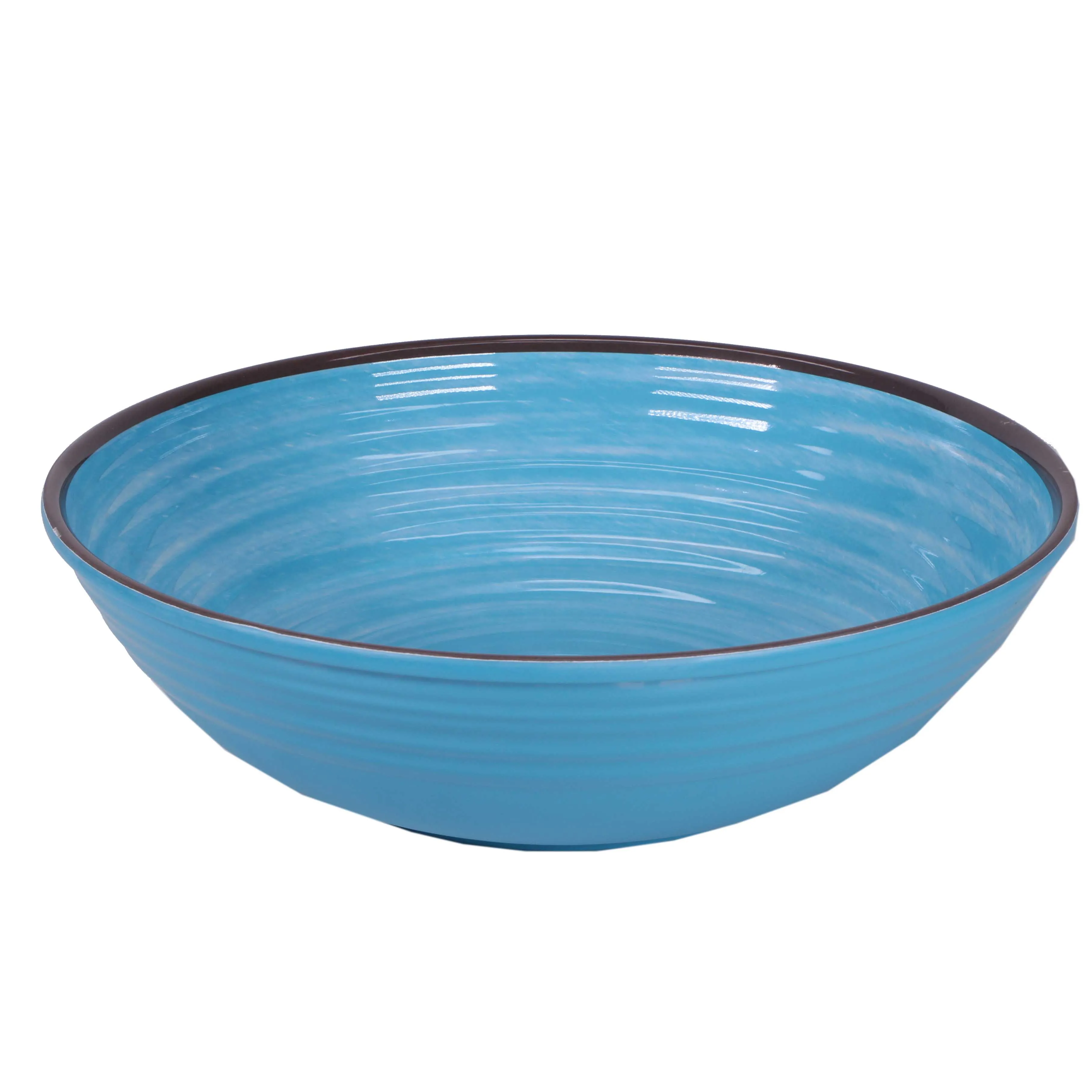 Wholesale Custom Cheap Ramen Plastic Bowls Blue Whorl 12 Inch Big