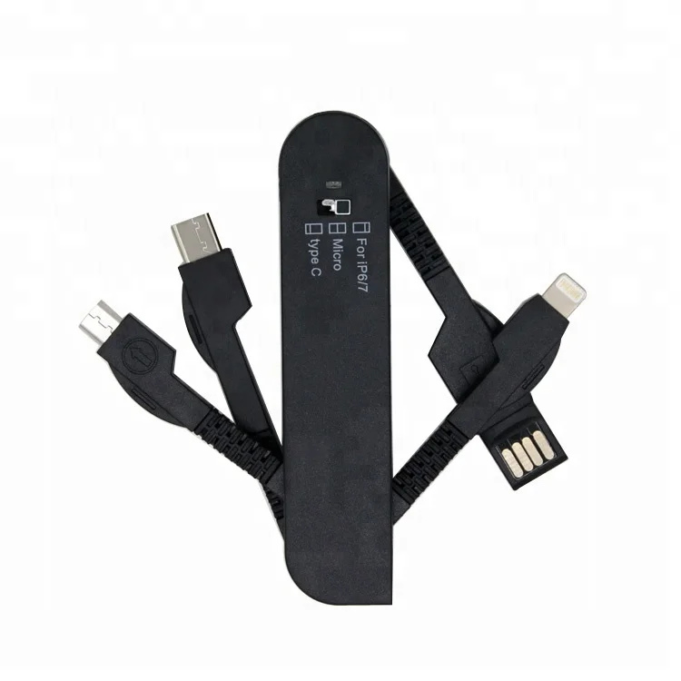 

universal usb cable charger swiss army knife style 3in1 multi usb charging cable