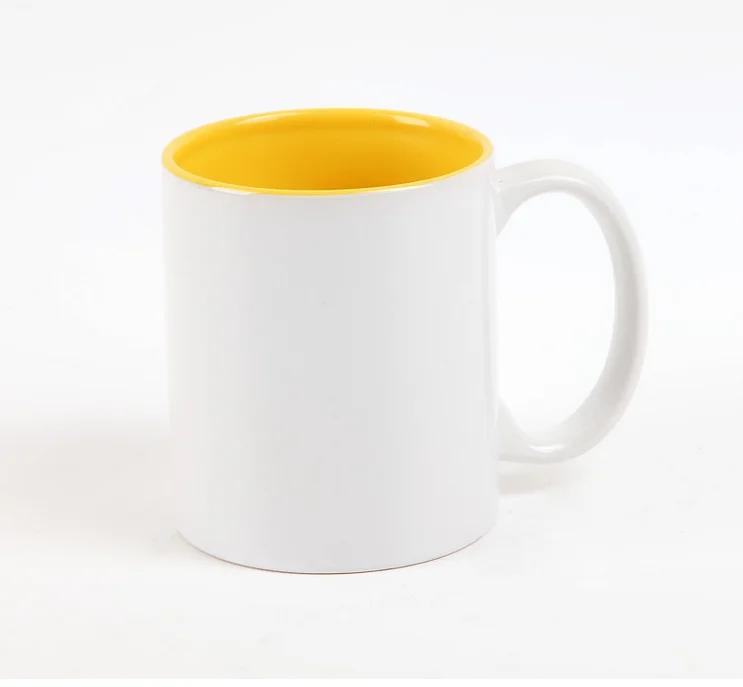 

Porcelain Wholesale 11oz Top Grade Inner Colourful Mug For Sublimation mug, 10colors