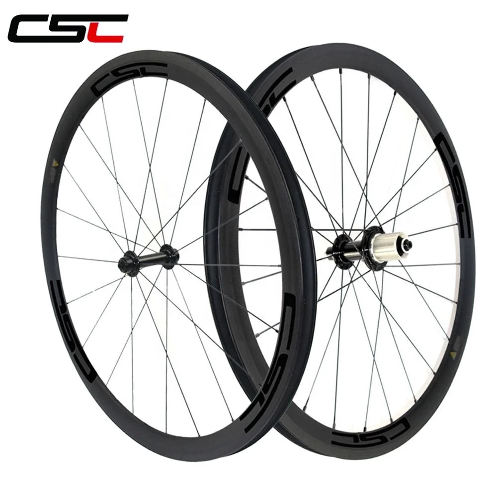 

CSC 38mm depth 23mm width Tubular Carbon Fiber Bicycle Wheels Powerway R13 hub Mac CN424 Spokes Super Light Road Bike Wheels