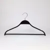 DL760 Wholesale Cheap Thin Plastic plywood Hangers high quality plastic hanger for coat black color with round bar