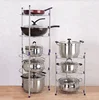 Hot Sale Adjustable Pan Pot Organizer Rack Kitchenware Cookware Holder Hanger Shelves Stainless Steel pan and pot rack shelf