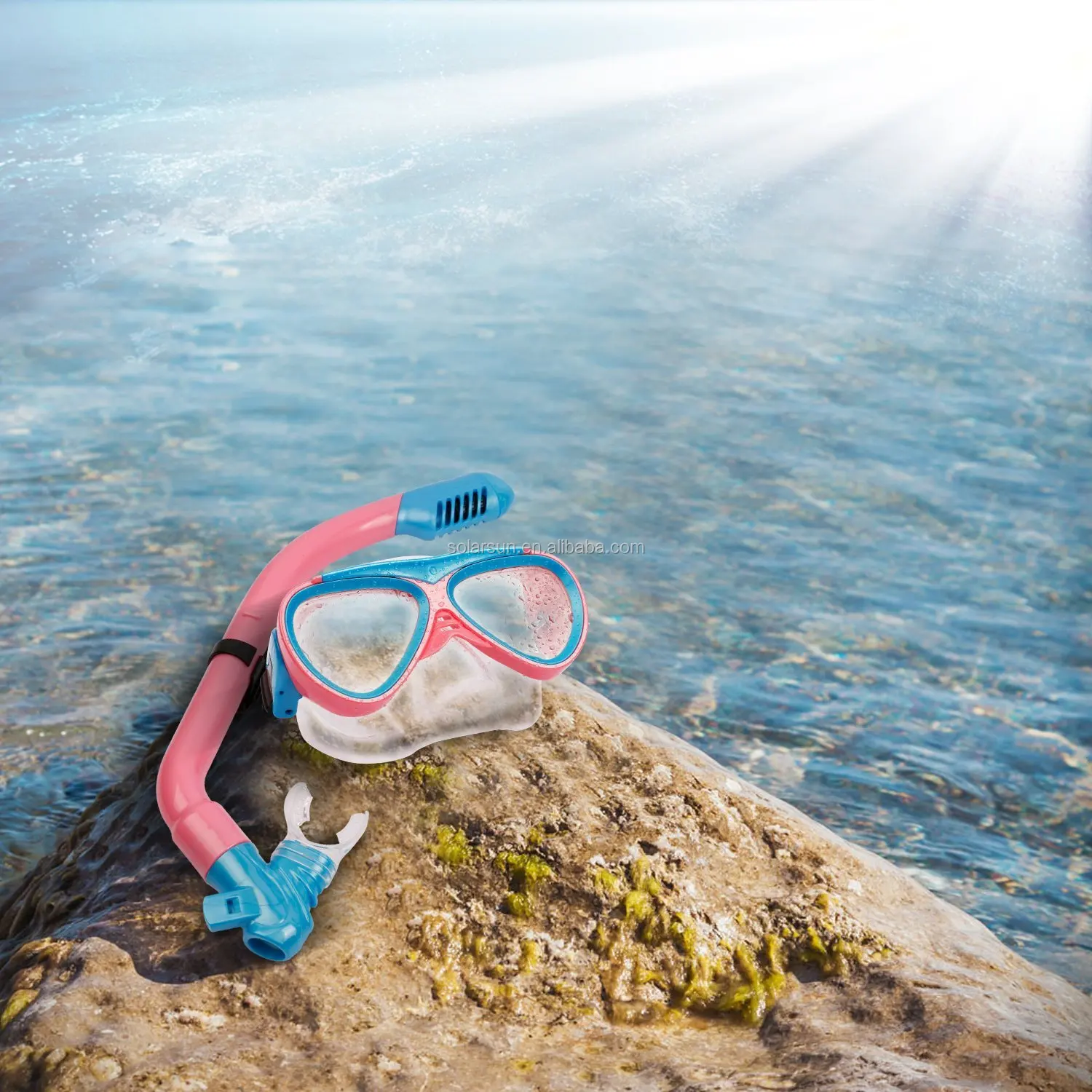2018 Hot sell cheap fashion underwater scuba diving mask snorkel + diving flipper Combo wave snorkel set for kids children