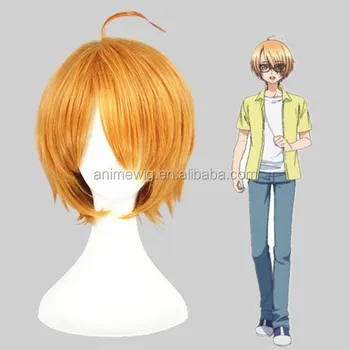 short orange cosplay wig