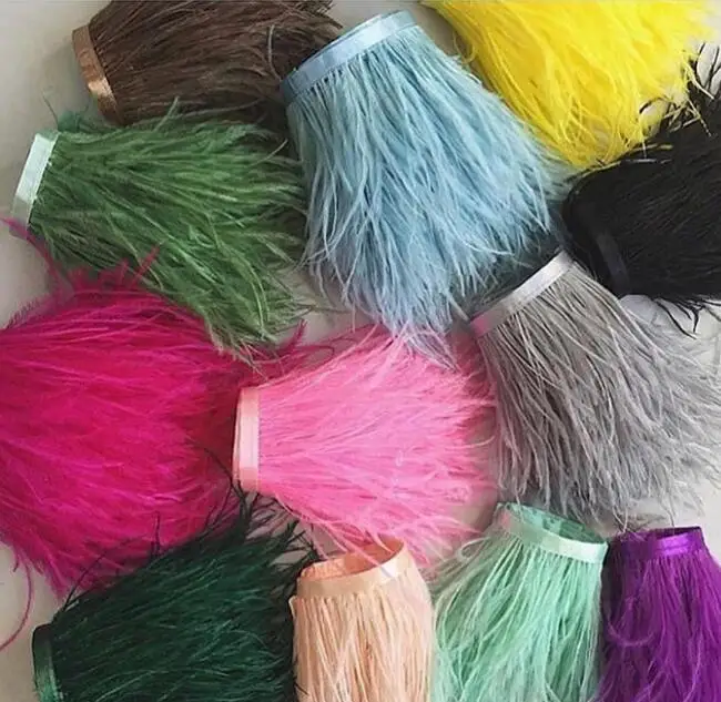 
real ostrich feather trim/fringe/trimming for skirt/dress/carnival costume  (60773938818)