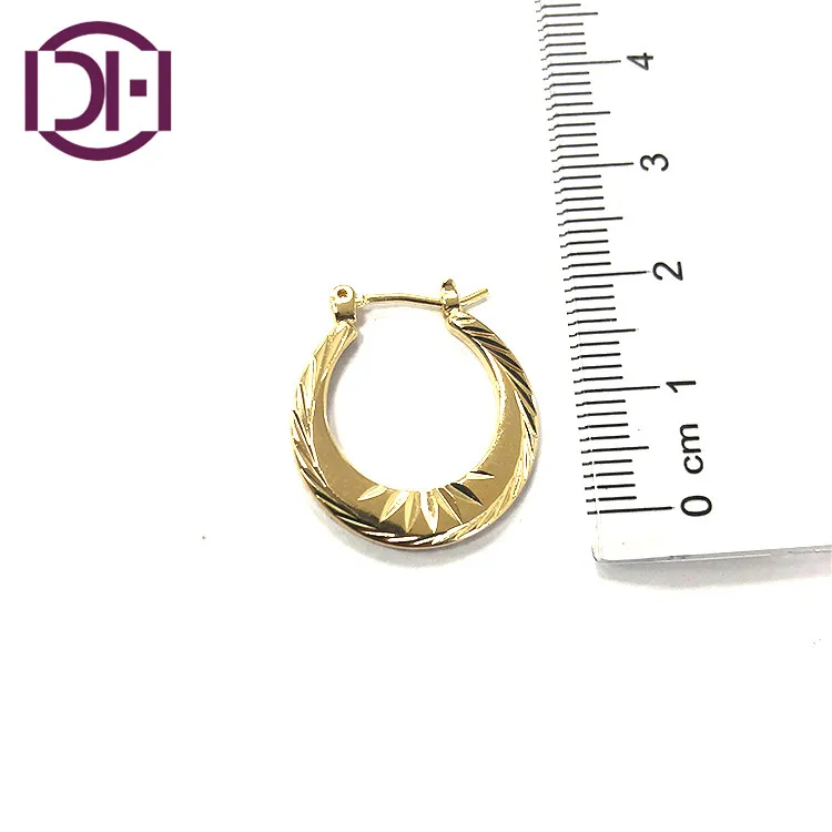 

Wholesale New Design Hot Sell Saudi Arabia Shiny Gold Custom Copper Classic Stud Hoop Earrings Jewelry, Picture