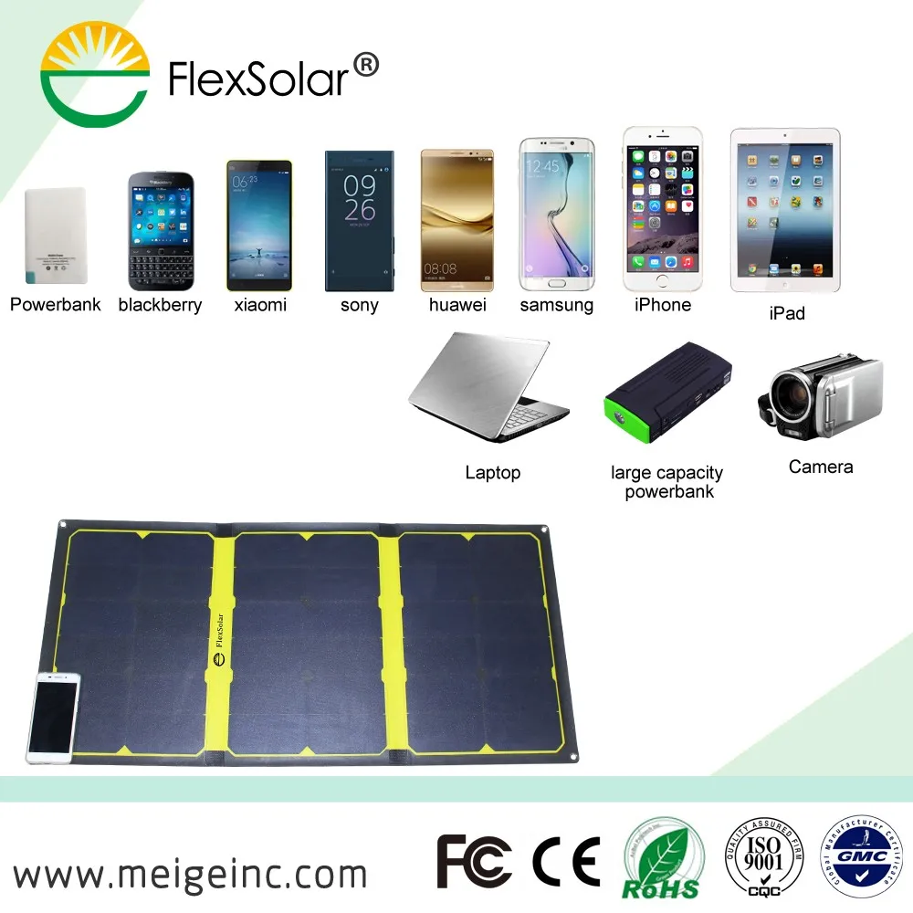 Flextech Company Portable Solar Panel Charger 60w 100w Foldable Car