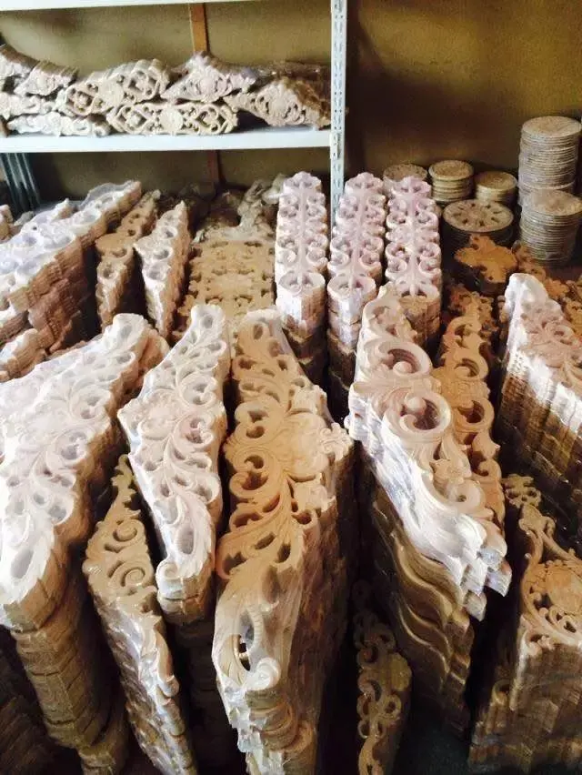 CNC carved wood onlay appliques Hand carved furniture wooden onlays wood carvings