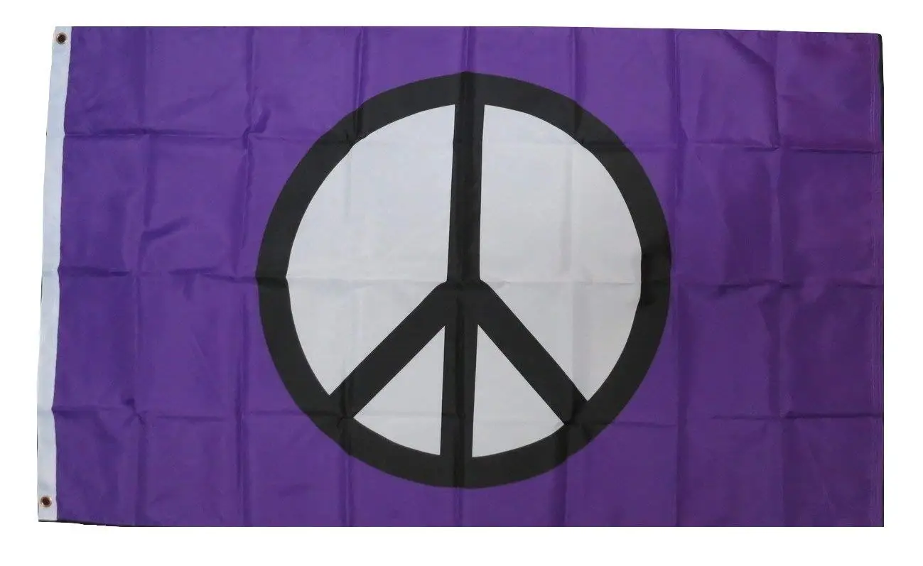 TrendyLuz Flags Purple Peace Love Equality Banner Flag 3x5 Feet