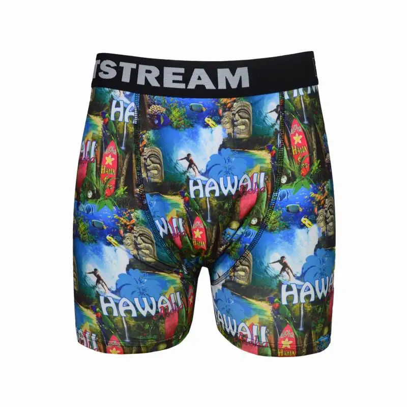 Polyester Spandex Sublimation Colorful Print Men Boxer Underwear